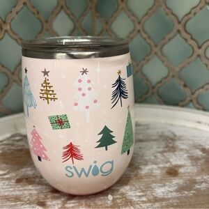 Swig Life Sugar Trees Pink Wine Coffee Tumbler Stainless Christmas!